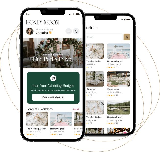 HoneyMoon mobile app preview