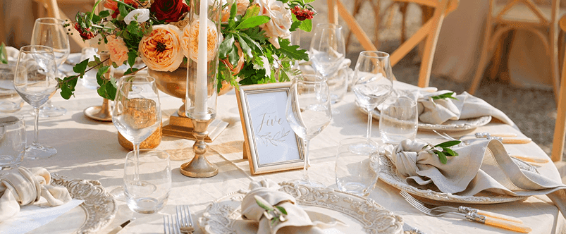 Wedding table setting